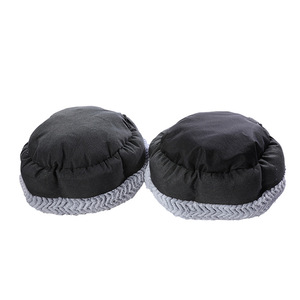 Cama redonda a rayas para perros, de tela suave, tipo sofá, lavable a mano. - Product Image 2