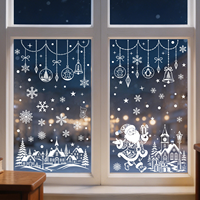 Autocollants de Noël pour fenêtre, 6 pièces, petits autocollants en PVC pour vitrine, décoration de Noël réutilisable pour la maison, rennes, flocons de neige