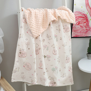 Couverture en coton biologique pour bébés et tout-petits - Jeté en mousseline à motif en polaire à pois, écologique, style européen, boîte cadeau - Product Image 2