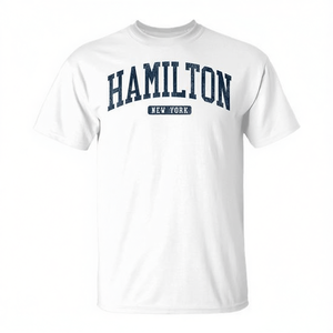 Hamilton New York College Style T-shirt blanc style collège pour homme, taille adulte unisexe - Product Image 2