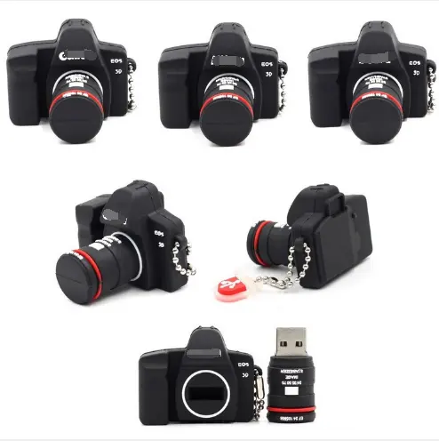 La cámara de goma forma USB clave USB pen drive personalizado de dibujos animados USB Flash Drive para regalo 1G 2G 4G 8g