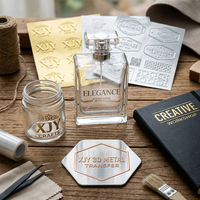 Autocollants en métal 3D personnalisables XJY, autocollants en PVC et vinyle avec impression UV pour l'artisanat, les parfums, options de logo personnalisé