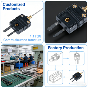Contrôleur de température à thermocouple de type K blindé personnalisé en vrac pour la mesure de températures extrêmement élevées 1600°C Four industriel - Product Image 4
