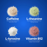 Nootropische harde snoepjes voor volwassenen met L-Tyrosine, L-Theanine, vitamine B12, gemengde bessensmaak, enkelvoudige verpakking.