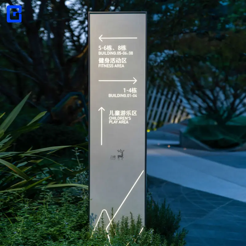 Custom made outdoor management wayfinding signage sign stand direction signs