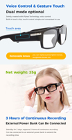 Lunettes vidéo multifonctionnelles 1080P avec caméra Wi-Fi pour diffusion en direct