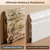 Plinthe murale décorative en PVC vierge écologique de 2000 mm, résistante à l'humidité et facile à installer