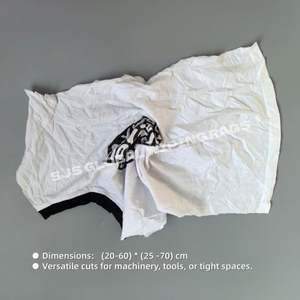 Paños de limpieza de tela de algodón de alta calidad sin logo ni impresión, de color blanco, para uso industrial y de taller. - Product Image 3