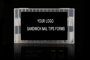 Новинка: 280 шт./упак. гель-накладки для ногтей (модель «сэндвич»), квадратные французские типсы, с возможностью нанесения индивидуального логотипа, для быстрого наращивания. - Product Image 2