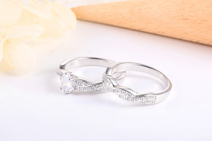 Luxury S925 <b>Sterling</b> <b>Silver</b> Oval Shaped Zircon <b>Rings</b> <b>Set</b> For Women Engagement Wedding Factory Wholesale - Product Image 5