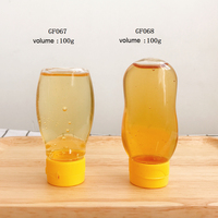 2.5/2oz buah kecil Jam pemeras 100G plastik Mini madu botol kosong Remas madu Bee botol kemasan wadah kecil