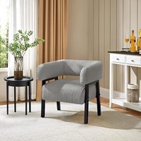 Fauteuil Moderne Pliant en Tissu Côtelé pour Salon – Fauteuil Confortable en Forme de Baril pour Petits Espaces