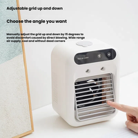 Petit ventilateur de climatisation à pulvérisation 25W Ventilateur de refroidissement de bureau Mini refroidisseur d'air portable rechargeable par USB avec lumière LED pour bureau à domicile