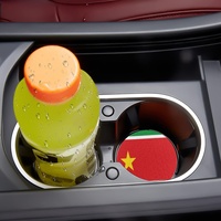 Sous-verres de voiture personnalisés avec drapeau de la Guadeloupe, lot de 2, tapis antidérapant et imperméable pour porte-gobelets de voiture, vente au détail et en gros disponibles