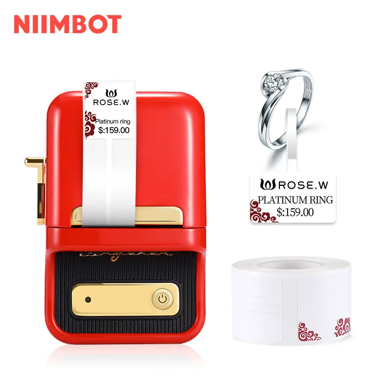 Niimbot B21 패션 사용자 정의 라벨 스티커 메이커 50mm 휴대용 휴대 전화 무선 미니 열 보석 라벨 프린터