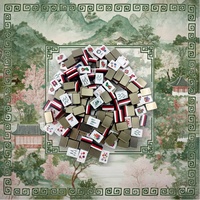 Tuiles de Mahjong en Cristal 152 pièces Orange avec Sac en Tissu pour Débutants Légères Finition Piano Vente en Gros Traditionnelles 26mm