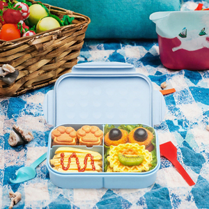 Lonchera Bento Infantil Libre de BPA, Contenedor de Alimentos de 3 Compartimentos, Apta para Microondas, Hermética, para la Escuela - Product Image 3