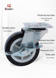 Goodcen Hot Sale Industrial <span class=keywords><strong>Caster</strong></span> Rote Räder mit Bügeleisen und PVC-Kern 2/Zoll Rollen - Product Image 2