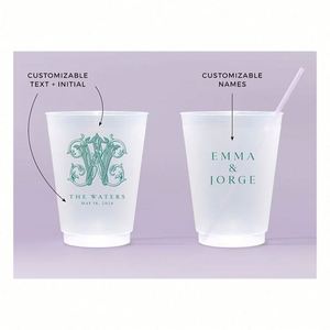 Vasos de Plástico Esmerilados Personalizados para Bar de Recepción de Bodas, Vasos de Plástico Irrompibles para Estadios, Ecológicos y Reutilizables para Fiestas de Compromiso - Product Image 4