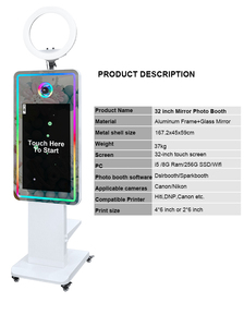 Cabina de Fotos Portátil con Luz RGB para <span class=keywords><strong>Hotel</strong></span> o Fiesta, Espejo Mágico DSLR de 32 Pulgadas - Product Image 6