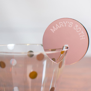 Marqueurs de verres en acrylique transparents dorés en forme de cercle, étiquettes vierges pour verres à vin - Product Image 5