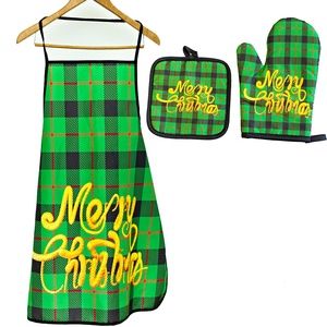 Tablier de noël gants tapis kit Anti-chaud gants mitaines de four noël nouvel an fête outils de cuisson cadeau de noël Kerst <span class=keywords><strong>Noel</strong></span> - Product Image 6