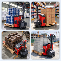 Chariot à palettes tout-terrain de 3000 kg avec grandes roues tout-terrain, transpalette électrique à conducteur marchant