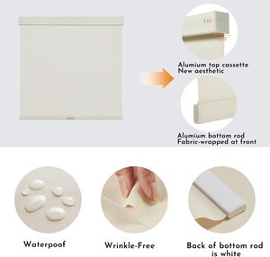 Abat-jour à rouleau <span class=keywords><strong>solaire</strong></span> sans fil Free-Stop Ombre filtrante 5% Ouverture Vue à travers le contrôle de l'éblouissement <span class=keywords><strong>Protection</strong></span> UV Stores à rouleau - Product Image 3