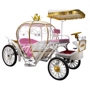 Chariot de Mariage de Luxe Royal Princesse Cendrillon Électrique en Forme de Citrouille à 4 Roues, 4-6 Places, Garantie de 2 Ans, pour Visites Touristiques - Product Image 2