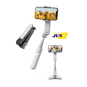 Gimbal Stabilizer ponsel Mini dengan lampu pengisi, penstabil ponsel Tiktok Vlog tongkat swafoto ponsel langsung L09