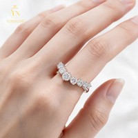 Nouvelle bague en argent S925 VVS1 avec moissanite taille circulaire, design vague courbe, pour femme, idéale pour demande en mariage, mariage, fête, banquet