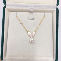 Pendentif en perles d'eau douce naturelles, forme de cœur, coquille de mer, nacre, collier de style coréen, bijoux, cadeau pour femmes