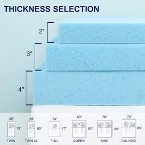 Sur-matelas taille personnalisée sur-matelas en mousse à mémoire de forme souple et respirante pour le soulagement des maux de dos - Product Image 2