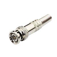 Connecteurs coaxiaux BNC mâles plaqués or RG59 RG6 pour vidéosurveillance domestique, adaptateur en laiton, pièces de télécommunications