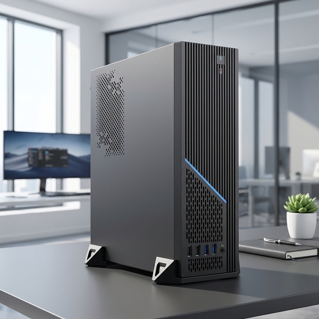 SOHOO 8.3L Ultra-Slim SFF Desktop PC Case Small Business Mini Computer Chassis for Office & Home
