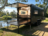 Caravane tout-terrain EcoCampor 19 pieds à double essieu avec porte-rampe arrière pour le marché australien