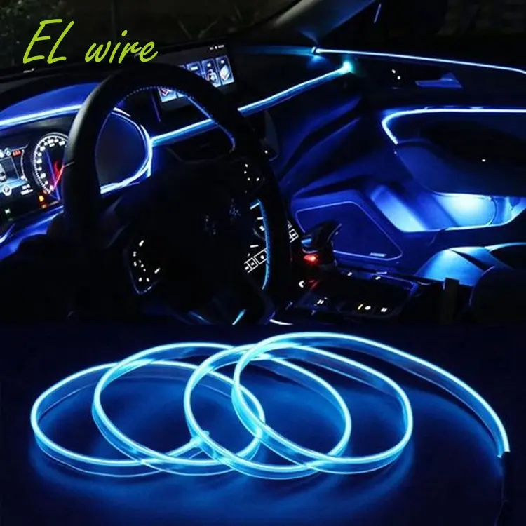 1M 3M 5M EL cable luz ambiental del coche para la decoración interior del coche