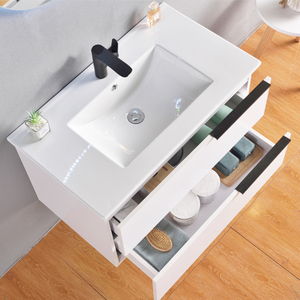 ตู้ห้องน้ำติดผนังแบบโมเดิร์นพร้อมอ่างเซรามิก ท่อระบายน้ำสแตนเลส กันน้ำ ทำความสะอาดง่าย ทนทาน - Product Image 3