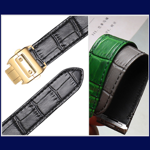Cinturini per Orologi a Sgancio Rapido in <span class=keywords><strong>Pelle</strong></span> di Coccodrillo, <span class=keywords><strong>Bracciale</strong></span> in <span class=keywords><strong>Pelle</strong></span> Bovina per Carter Santo-s 19MM 21MM - Product Image 3