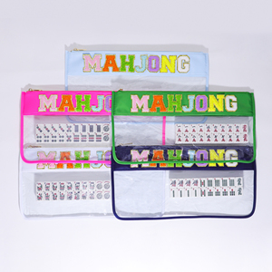 حقيبة سفر ببلاط <span class=keywords><strong>Mahjong</strong></span> شفاف فارغ مقاوم للماء ، حقيبة سفر بسوستة من النايلون ، كيس majong شفاف من كلوريد البولي فينيل - Product Image 3