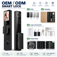 Serrure de porte intelligente Eseye avec caméra 3D, reconnaissance faciale, code, carte, empreinte digitale et lecture de veine palmaire
