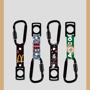 <span class=keywords><strong>Porte</strong></span>-bouteille en silicone avec crochet, vente en gros, logo de marque personnalisé, <span class=keywords><strong>porte</strong></span>-bouteille d'eau avec mousqueton en aluminium - Product Image 3