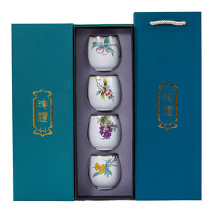 Tasse à thé au design <span class=keywords><strong>chat</strong></span>, tasse à thé Kung Fu, céramique de kaki, porcelaine antique Ru, ensemble de tasses à thé de maître, boîte cadeau en porcelaine - Product Image 1