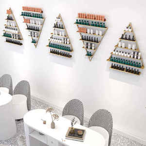 Présentoir mural de luxe doré pour vernis à ongles, avec cadre en fer moderne, personnalisé en usine, pour salon de beauté, certifié ISO9001, idéal pour supermarché - Product Image 5