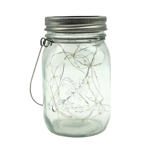 Groothandel Nieuwe Mason Jar Licht Solar Koperdraad Licht Snaar Glazen Pot Die Licht Huis Balkon Opknoping Lamp Decoratie