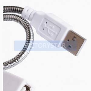 Metal USB hose lamp extension cable power cord desk with headUSB metal hose bendable with 2 cores inside positive and negative <strong>p</strong> - Product Image 2
