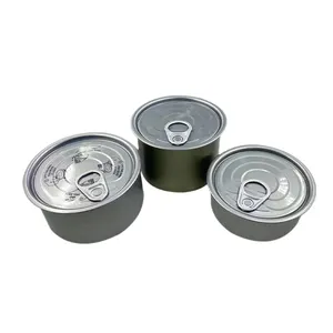 工場価格リングプル防臭3.5gブリキ缶ツナドライハーブフラワー食用包装イージーオープンリッドラウンドブリキ缶