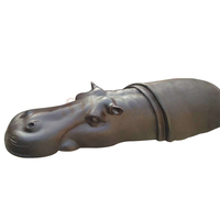 Grande Sculpture Animaux Plastique Extérieur Résine Sculpture Hippopotame Sculpture Statues pour Décoration de Jardin