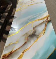 Planche en PVC marbré brillant, feuille de marbre UV, panneau stratifié 1220*2440mm, feuille de marbre PVC pour la décoration murale