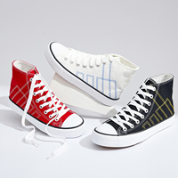 À la mode 2024 personnalisé supérieur femmes toile Sneaker haut fleur impression personnalisée toile chaussures à la mode pour unisexe